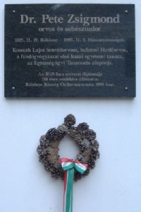 Pete Zsigmond emléktáblája Böhönyén