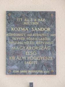 Kozma Sándor emléktáblája Kaposváron