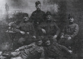 Magyar katonák pihenőben a fronton (archív fotó)